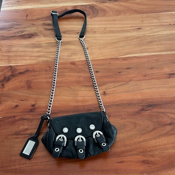 Badgley Mischka Leather Chain Link Crossbody Mini Purse - Picture 1 of 13